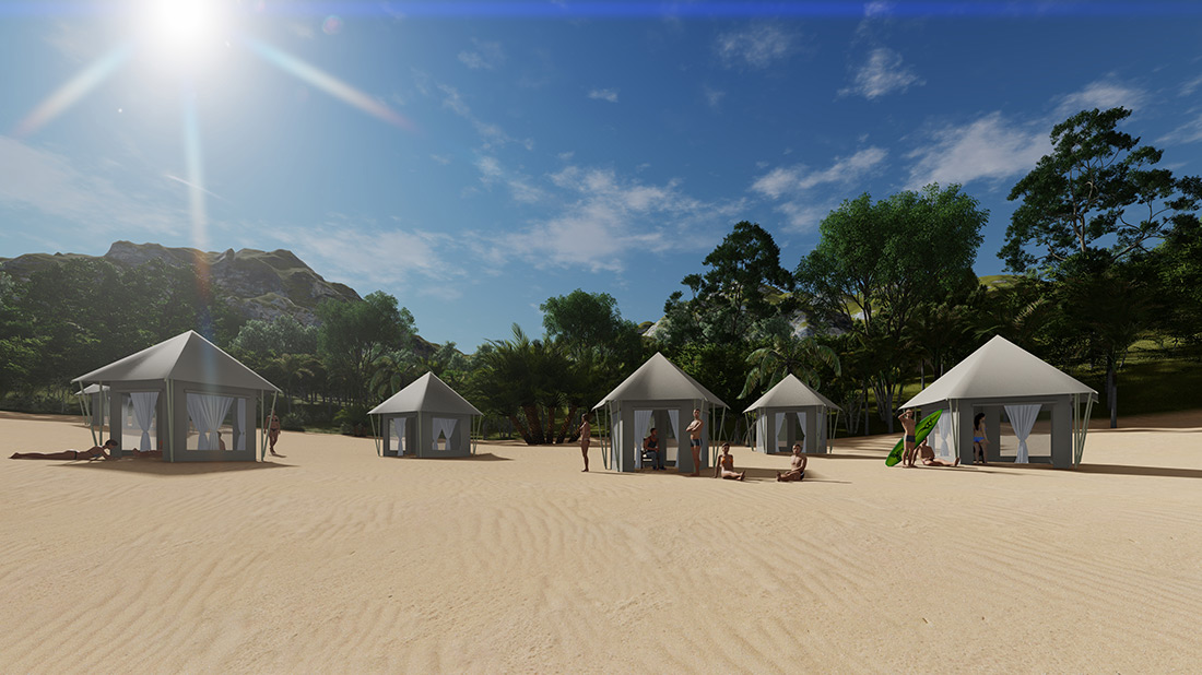 Beach side tents